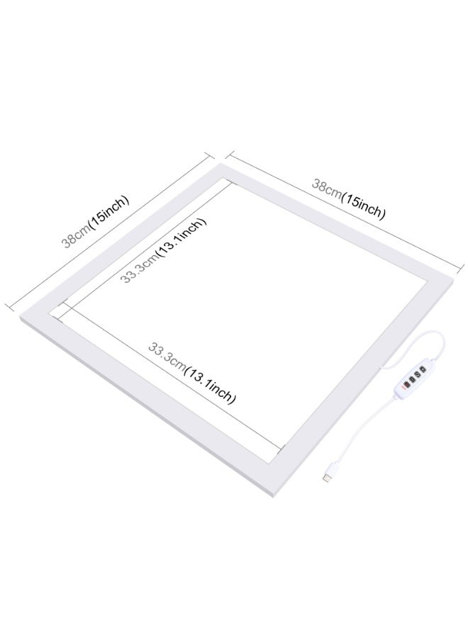 PULUZ 1200LM LED Photography Shadowless Light Lamp Panel Pad with Switch, Metal Material, No Polar Dimming Light, 34.7cm x 34.7cm Effective Area - Image 2