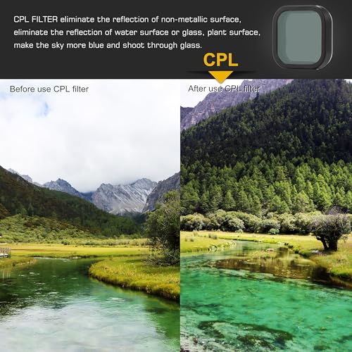 GEPULY Snorkel Filter for GoPro Hero 13 Black Underwater Accessories, 4 Pack Go Pro ND Filter Set CPL/ND16/Red/Magenta Filter Shallow Diving, Neutral Density Circular Polarizer Color Correction - Image 4
