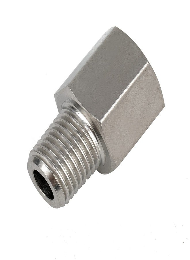 وصلة أنابيب من الفولاذ المقاوم للصدأ 304 من Yoebor Metalwork، محول، من سن أنثوي G 1/8 بوصة إلى سن ذكر NPT 1/8 بوصة، قطعة واحدة - Image 1