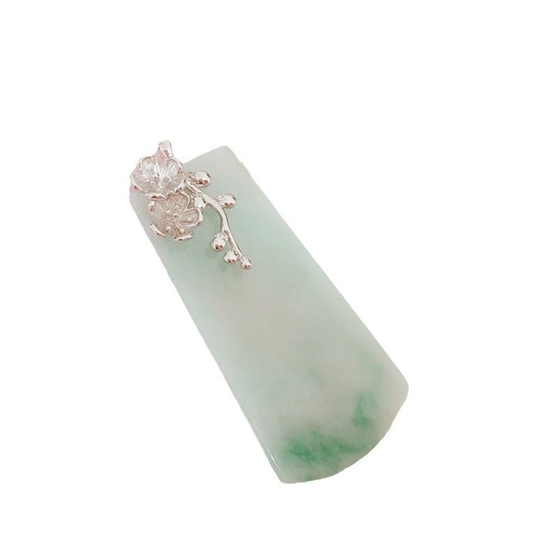 S925 Fancy Pendant Buckle Jade Thick Brand Jade Pair Clip Crystal Beeswax Buckle Large Pendant Amber Silver Buckle - Image 5