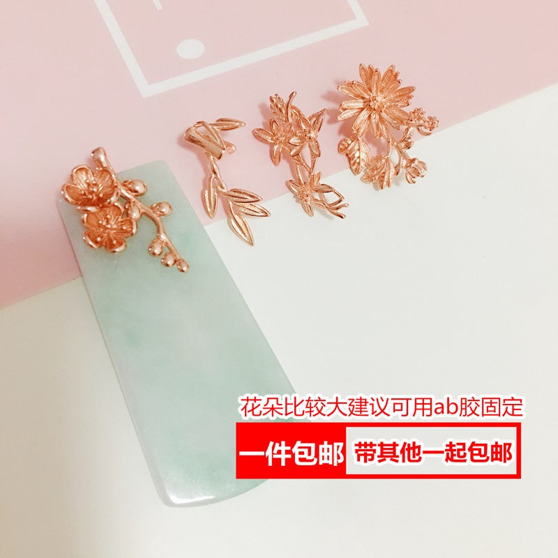 S925 Fancy Pendant Buckle Jade Thick Brand Jade Pair Clip Crystal Beeswax Buckle Large Pendant Amber Silver Buckle - Image 2