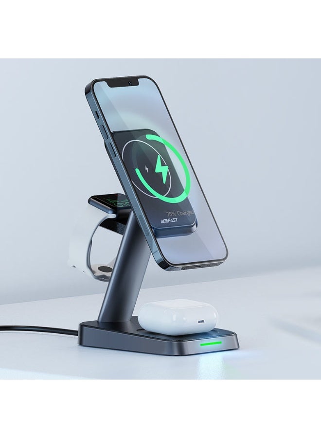 ACEFAST Fast Wireless Charger Desktop Holder E3, 3-in-1 Wireless Charger, Horizontal and Vertical Screen Adjustment, Magnetic Adsorption, Magnetic Charging Pad, Foldable Desk Charger for iPhone mobile phones / headset / watches - Image 2