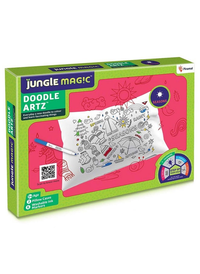Jungle Magic - Jungle Magic Doodle Artz Seasons, White, Cotton - Image 1
