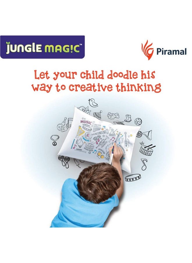 Jungle Magic - Jungle Magic Doodle Artz Seasons, White, Cotton - Image 1
