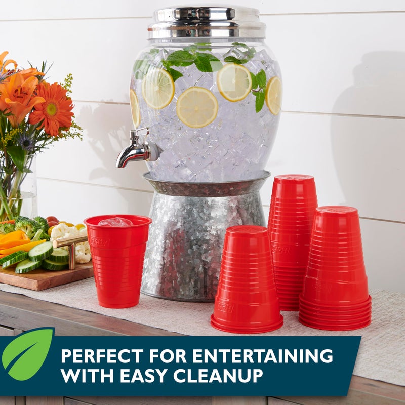 Hefty ECOSAVE Compostable Party Cups  Red  18 oz  16 Count (Pack of 3)  48 Total - Image 4