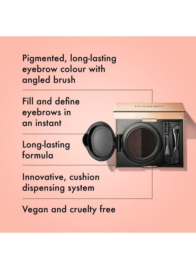 ICONIC LONDON ICONIC LONDON Eyebrow Cushion 2 Colour Sculpter | Fill and Define Eyebrows, Includes a Double Sided Applicator, (Black Brown)  - Image 2