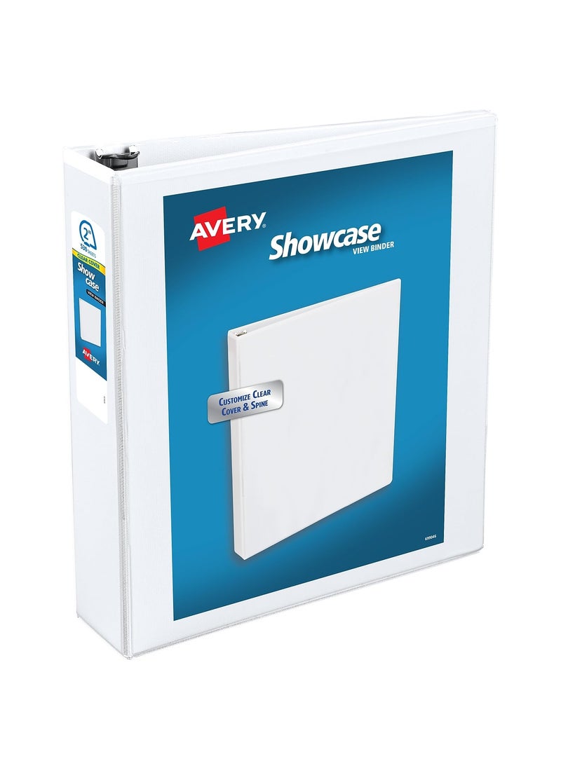AVERY Avery Economy Showcase View 3 Ring Binder, 2 Inch Slant Rings, 1 White Binder (19701)  - Image 4