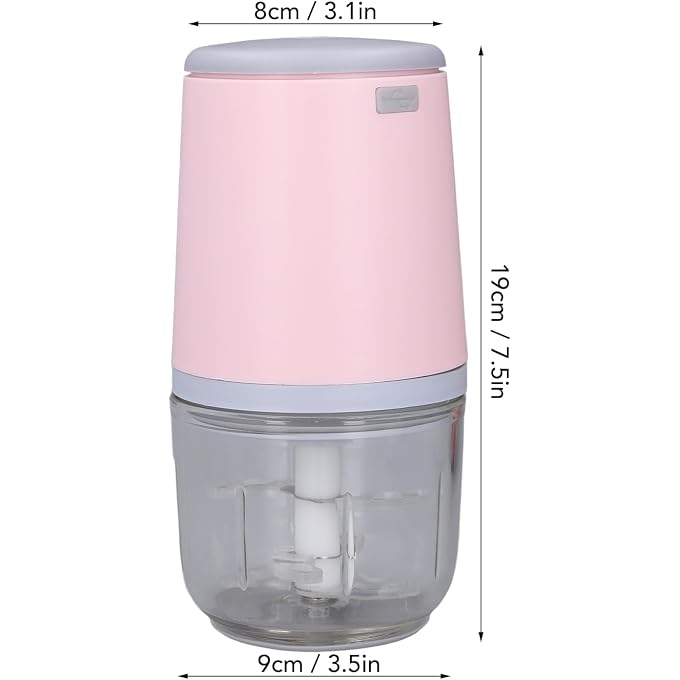YOSOO Portable Mini Food Processor, Cordless Electric Chopper for Vegetables Fruits Meat Garlic with 300ML Capacity, Convenient for On The Go Cooking, Detachable Parts for Easy (Pink) - Image 2