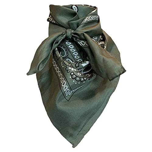 Wyoming Traders Bandana Silk Scarf, Sage 4.5x34.5 Regular - Image 3