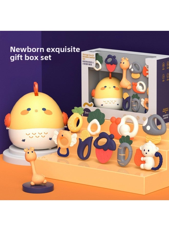 Newborn Baby Full Moon Gift For Newborn Baby Gift Rattle Box Set Plush Toy Pacifying Doll-Color:9306 Upgraded Piano Fitness Frame  - Image 2