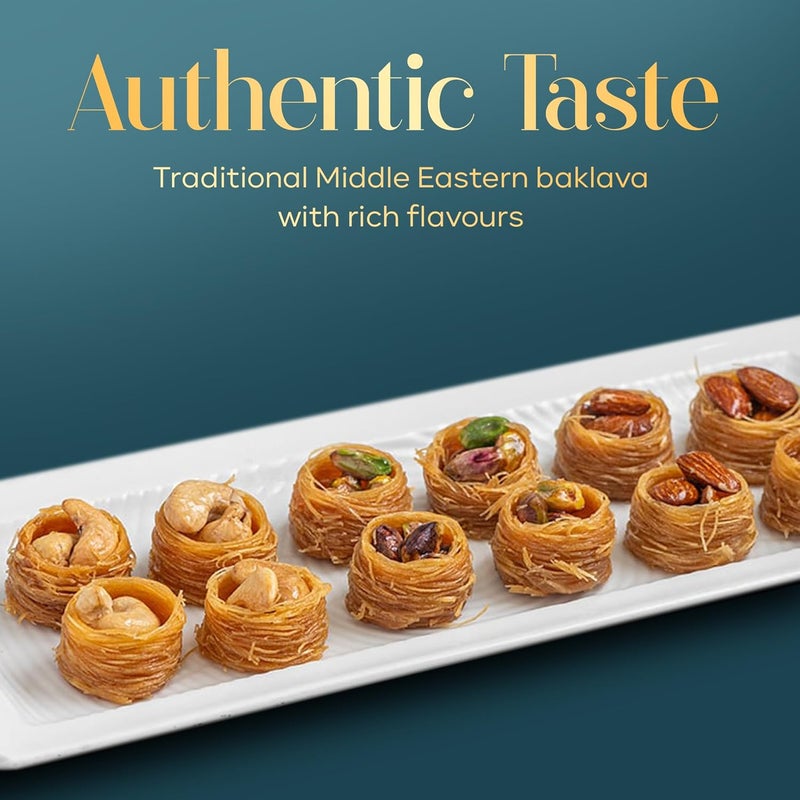 Abu Al Jedi 500g Nest Baklava - Premium Arabic Sweets Gift Box for Eid, Diwali, and Special Occasions – Middle Eastern Dessert – Traditional Baklawa - Image 4