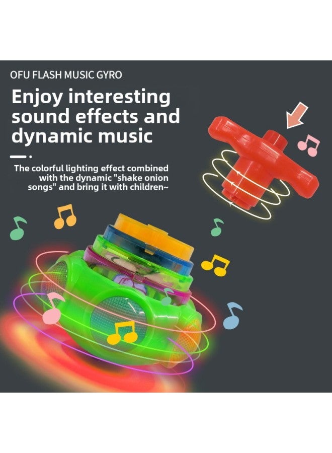Electric Gyro Luminous Colorful Flash Music Magic Rotating Children's Night Market Stall Stall Toys-Color:Luminous Lotus Gyro Mixed Hair (800 Pcs/box) No Music  - Image 3