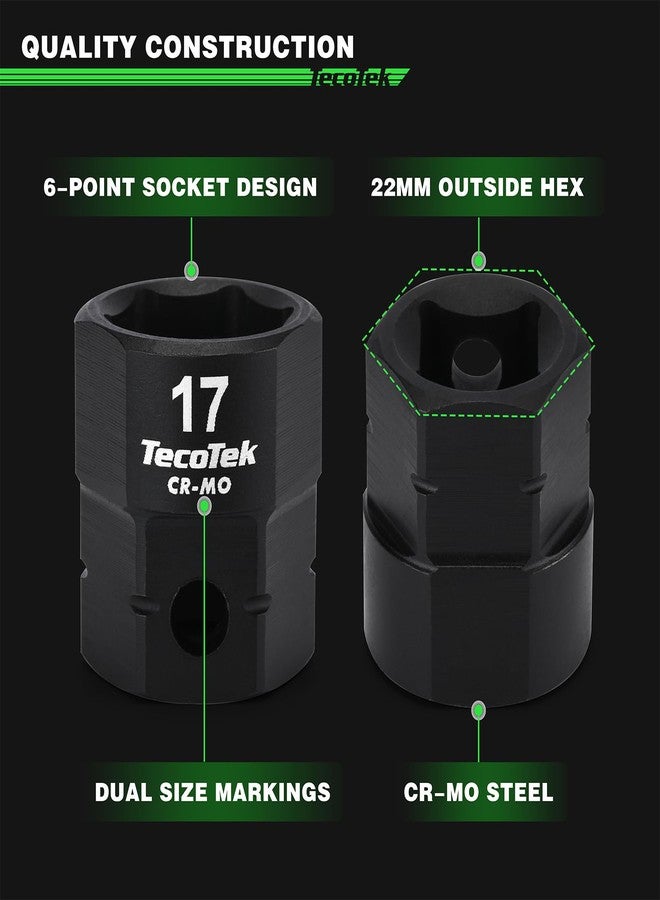TecoTek 15-Piece 1/2-Inch Drive Metric Low Profile Impact Socket Set, Stubby Socket Set, 10mm-24mm, No Skips Sizes, 6 Point, Cr-Mo, Shorter Socket for Tight Areas - Image 3