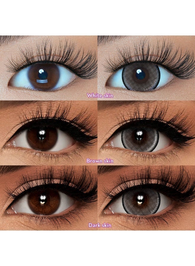 يواي عدسات لاصقة ملونة رمادية من ماركة UYAAI قابلة للاستخدام لمدة سنة، عدسات تجميلية مناسبة للجنسين، عدسات فاشن قوية المبيعات، مع وعاء تحضير - Image 4