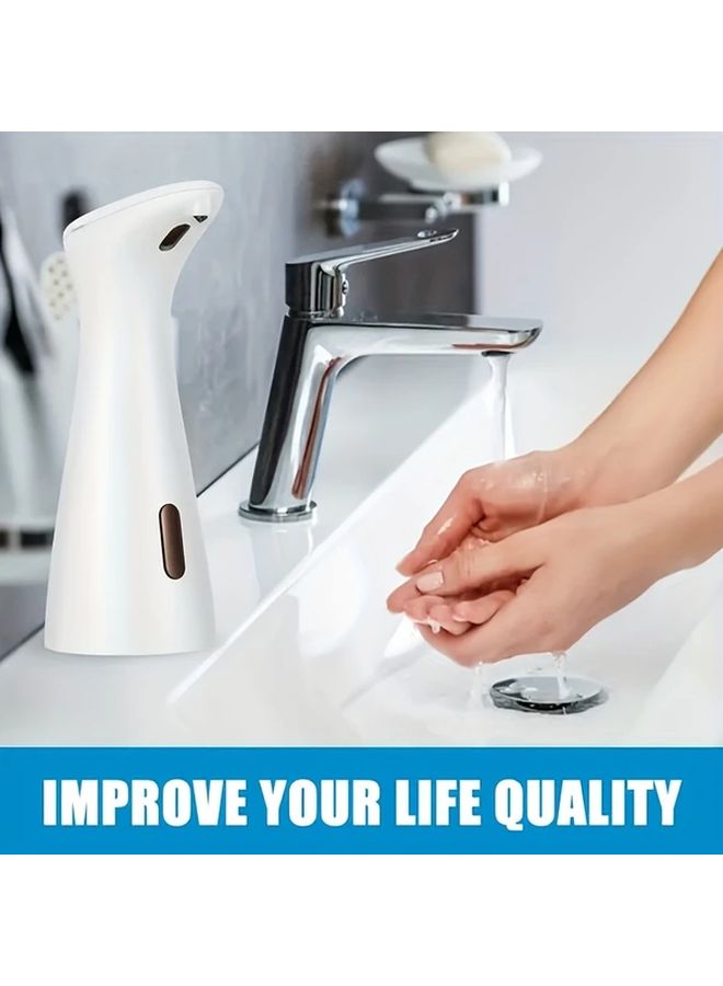White Automatic Soap Dispenser Sensor Activated Touchless for Kitchen and Bathroom - Image 1