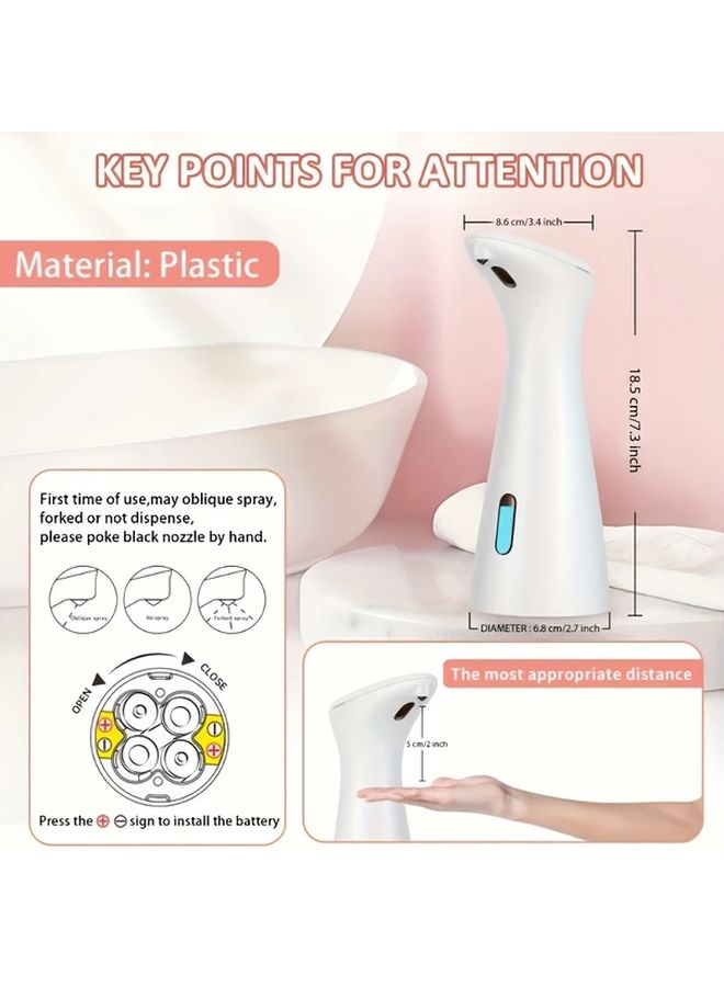 White Automatic Soap Dispenser Sensor Activated Touchless for Kitchen and Bathroom - Image 4