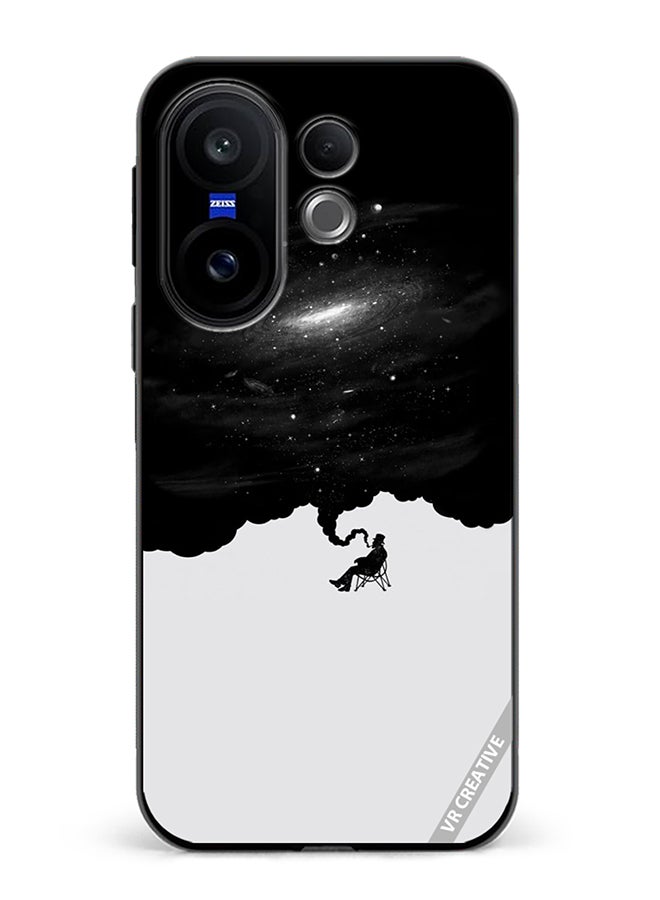 غطاء حماية لجهاز Vivo X200 FE بتصميم تجريدي باللونين الأسود والأبيض متعدد الألوان
