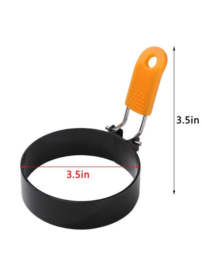 Egg Ring Stainless Steel Egg Cooking Ring with Anti-scald Handle Pancake Mold for Breakfast Sandwiches Egg Muffins,4Pcs - Image 5