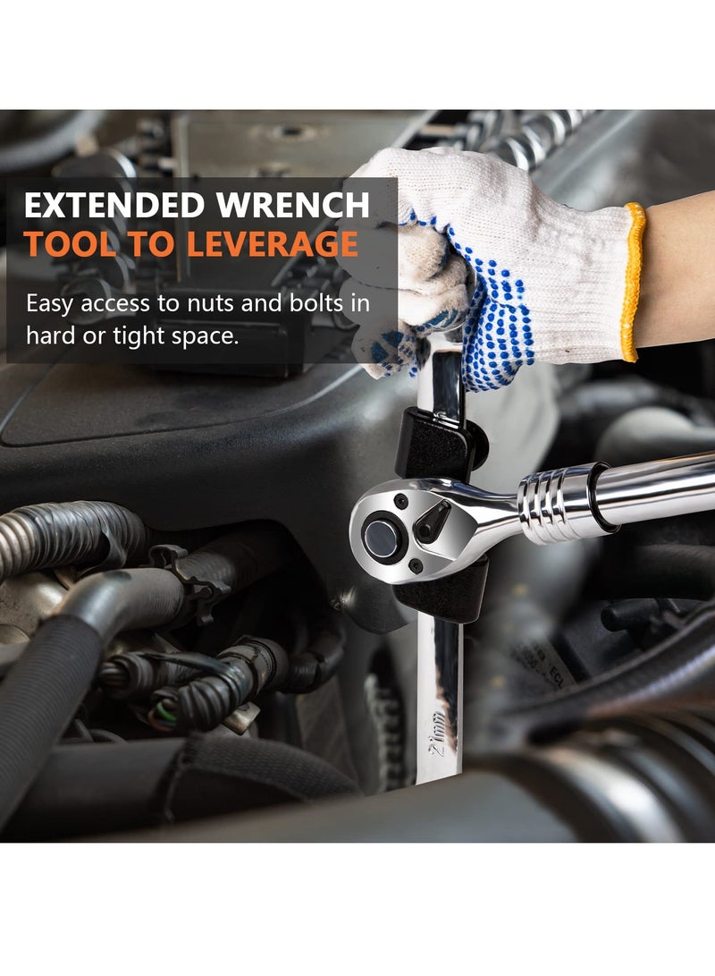 Zikra Wrench Extender Adaptor for 1/2 Inch Drive Breaker Bars 21 mm Hex Drive Wrench Extender Tool Upgrade Torque Easy to Remove Stubborn Nuts and Bolts for Heavy Equipment Technicians - Image 3
