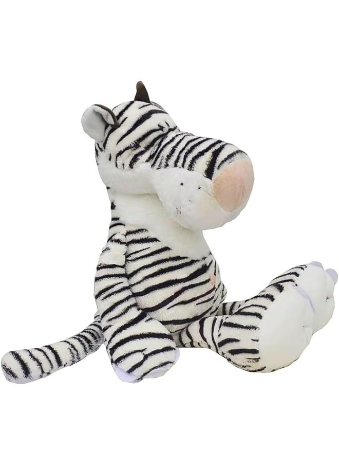 Generic 9.8~13.8inch Jungle Animal Stuffed plush Tiger Lion Elephant Monkey Rac Rhino Giraffe Fox for Kids Animal Theme Party Toys (35cm White Tiger) 