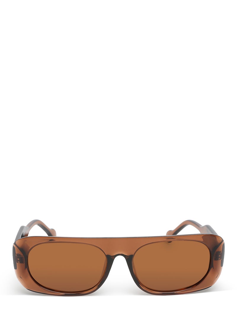 London Rag Flat Bridge Oval Sunglasses in Brown - Image 1