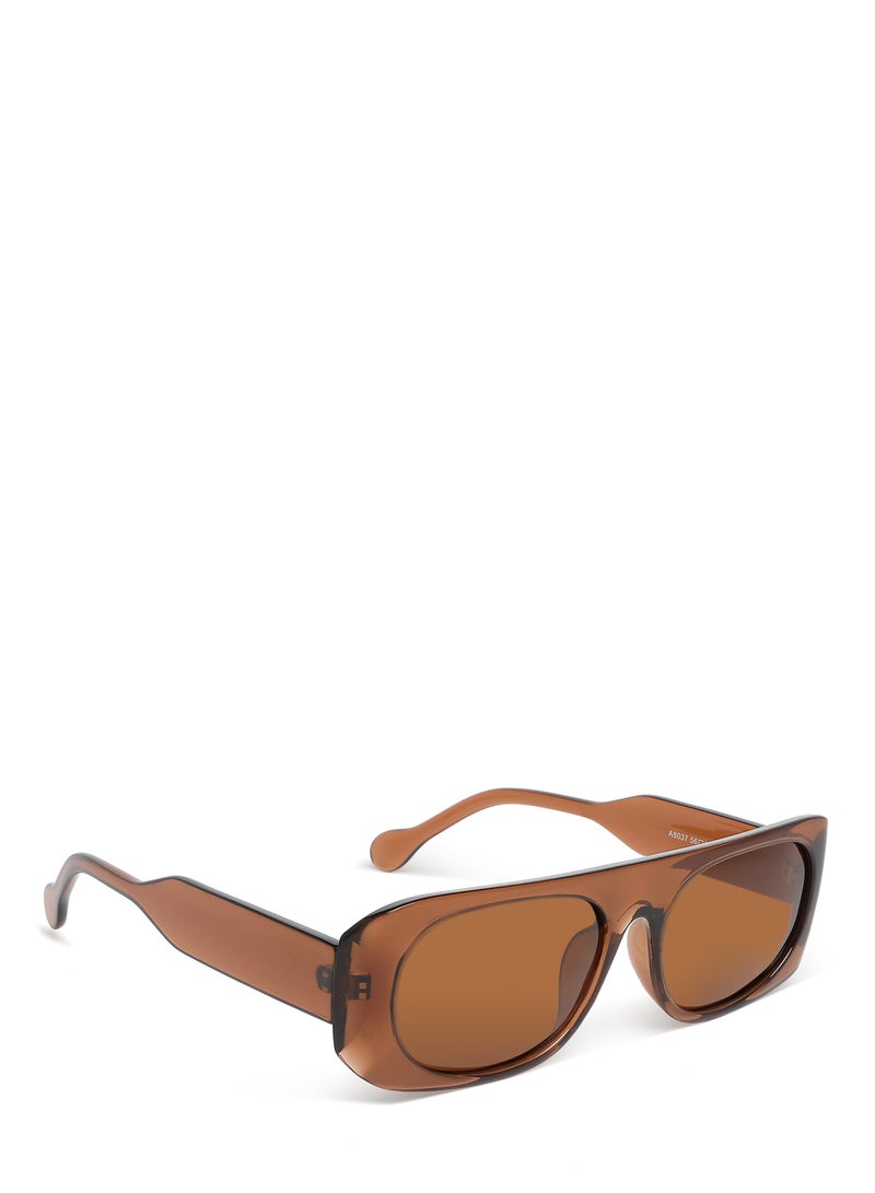 London Rag Flat Bridge Oval Sunglasses in Brown - Image 2