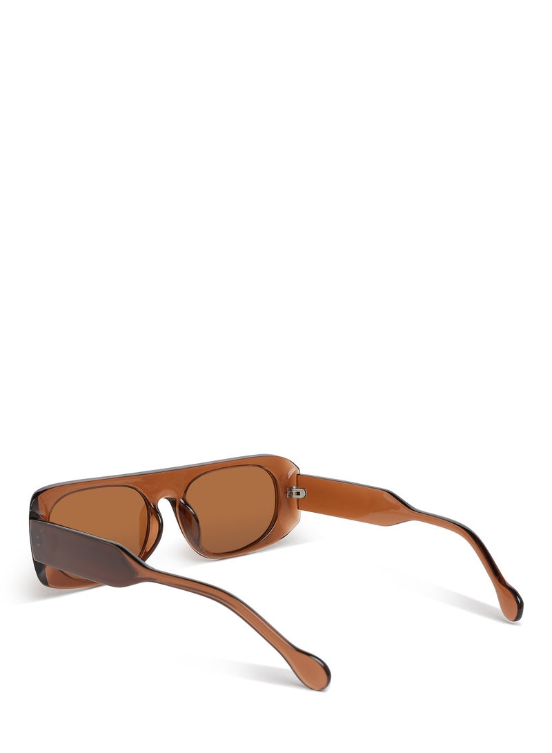 London Rag Flat Bridge Oval Sunglasses in Brown - Image 3