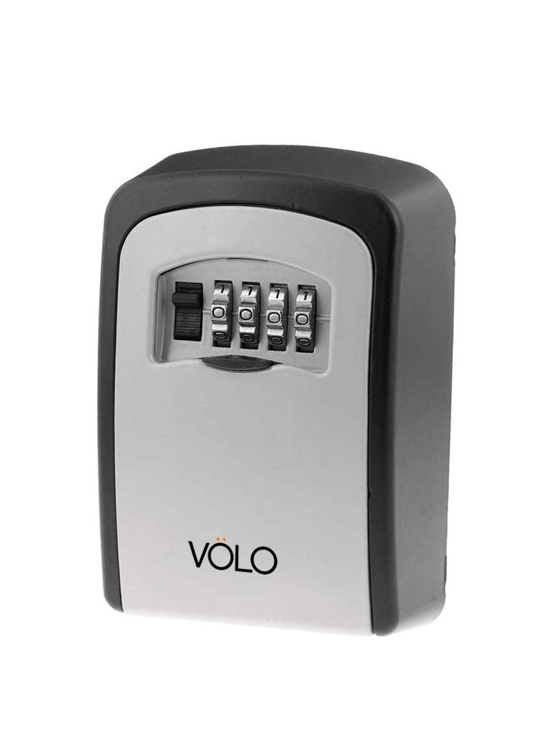 Volo Volo Lock Wall Mount Key Lock Box With Resettable Combination Lock Outdoor Key Lock Box 5 Key Capacity Metal Grey  - Image 1