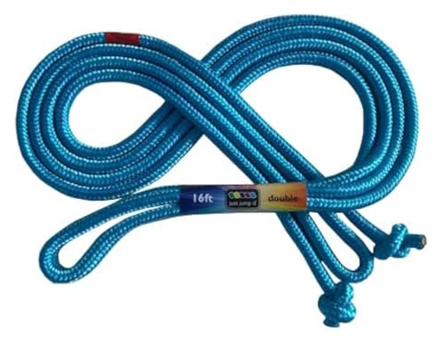 Just Jump It 16' Foot Single Jump Rope - Active Outdoor Youth Fitness - Double Dutch Length - Turquoise - Image 1