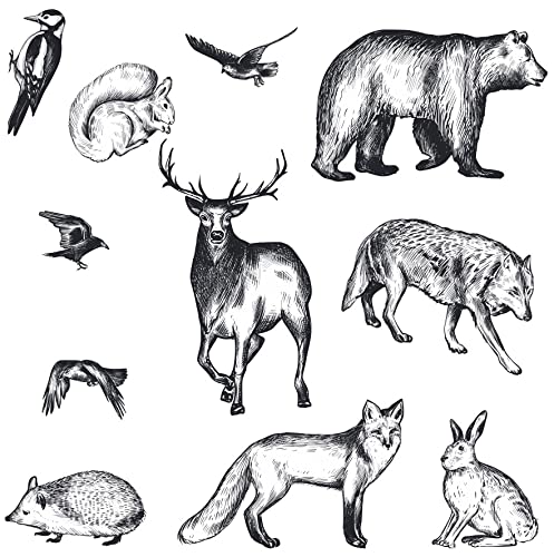 Guirongxin 4 Sheets Wild Animals and Trees Transparent Clear Stamp for DIY Fun Making Scrapbooking - Image 4