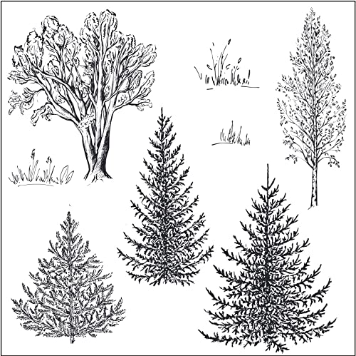 Guirongxin 4 Sheets Wild Animals and Trees Transparent Clear Stamp for DIY Fun Making Scrapbooking - Image 2