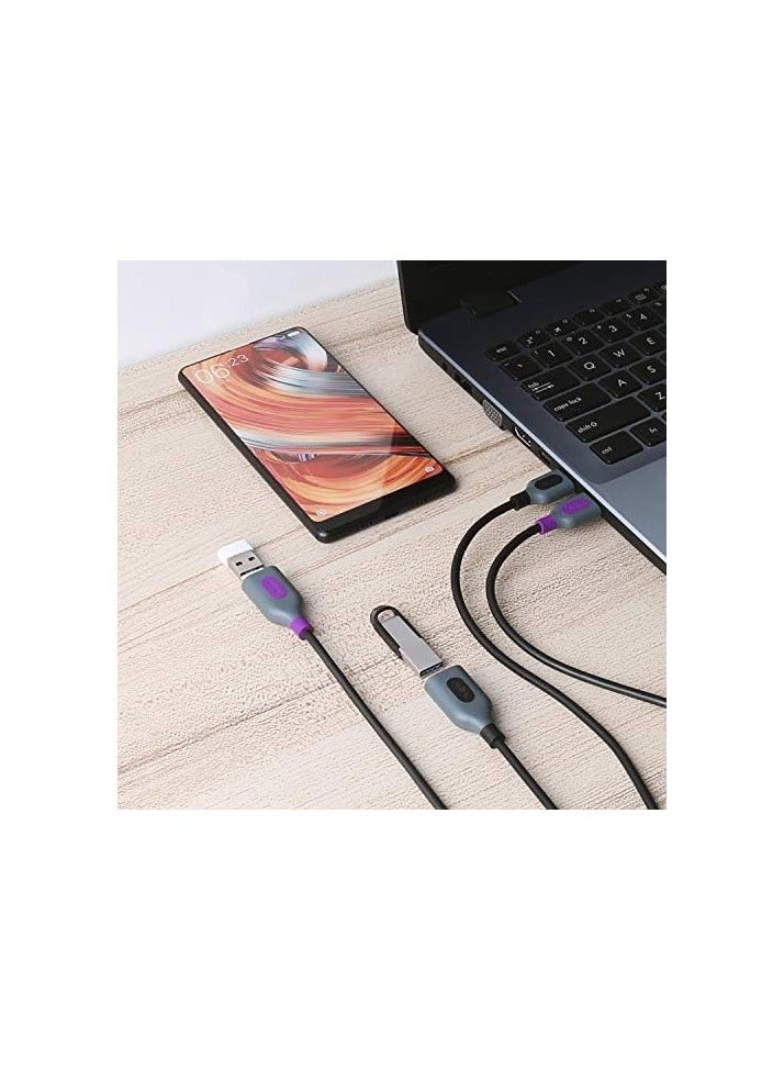 فاسجير كابل تمديد USB 2.0، 3 حزم 6 أقدام ذكر إلى أنثى للشحن والمزامنة سلك موسع USB (أسود وأرجواني وأزرق) - Image 5