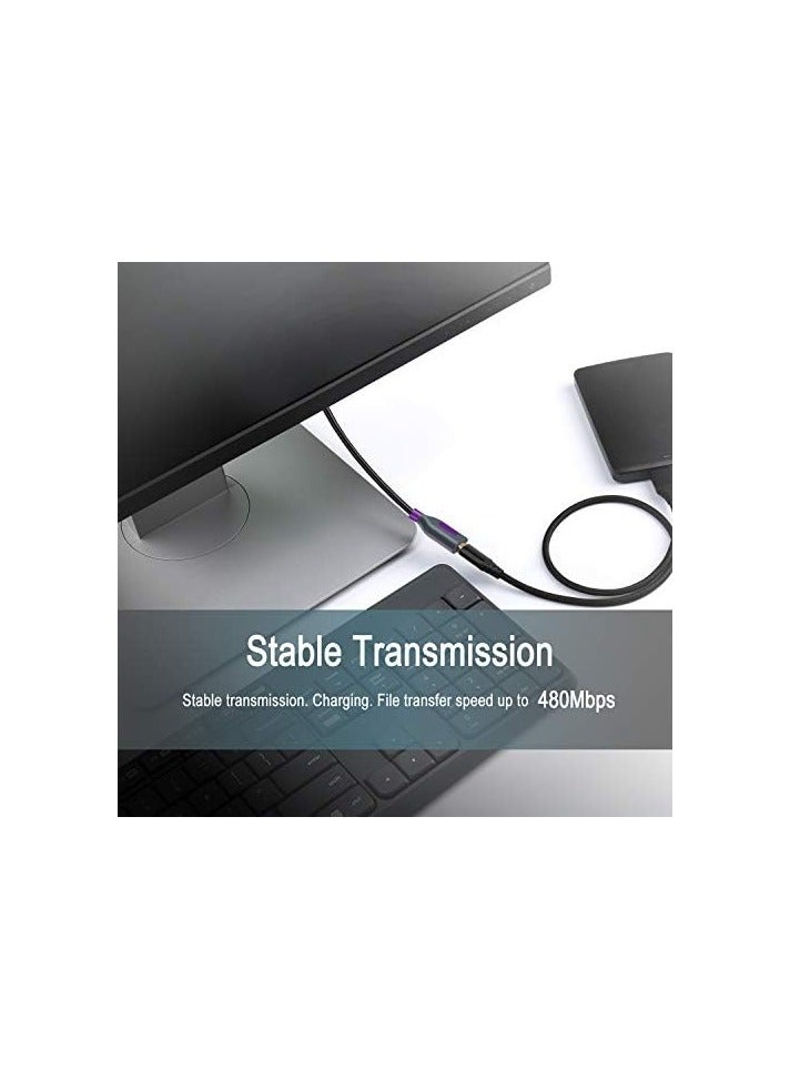 فاسجير كابل تمديد USB 2.0، 3 حزم 6 أقدام ذكر إلى أنثى للشحن والمزامنة سلك موسع USB (أسود وأرجواني وأزرق) - Image 4