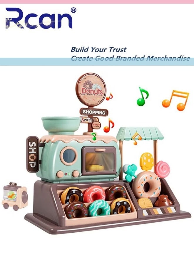 Rcan Children's Dessert Toy Set, Children's Kitchen Accessories Ice Cream Parlour,Educational Pretend Play Food for 3 Years, Boys and Girls Children's Toy - Image 1