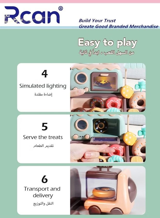 Rcan Children's Dessert Toy Set, Children's Kitchen Accessories Ice Cream Parlour,Educational Pretend Play Food for 3 Years, Boys and Girls Children's Toy - Image 4