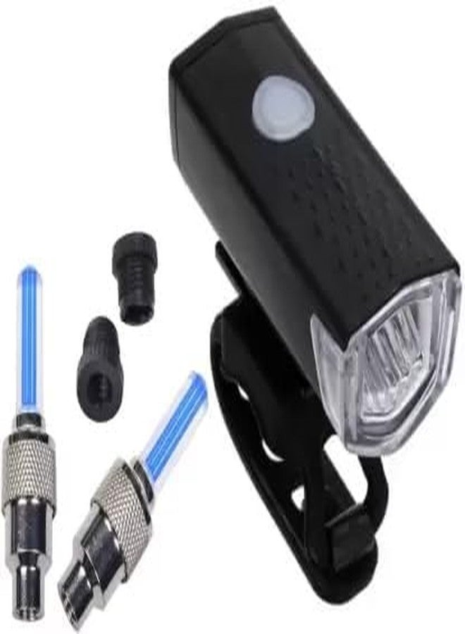 FCCRACING Cycle Fornt Head Light and Cycle Wheel Valve Blue Light LED Front Light (Multicolor) - Image 1