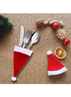 Masalsı Concept Fairytale Concept 6 Pieces Decorative Santa Hat Spoon Holder - New Year Table Decor Spoon Holder Serving Presentation  - Image 2