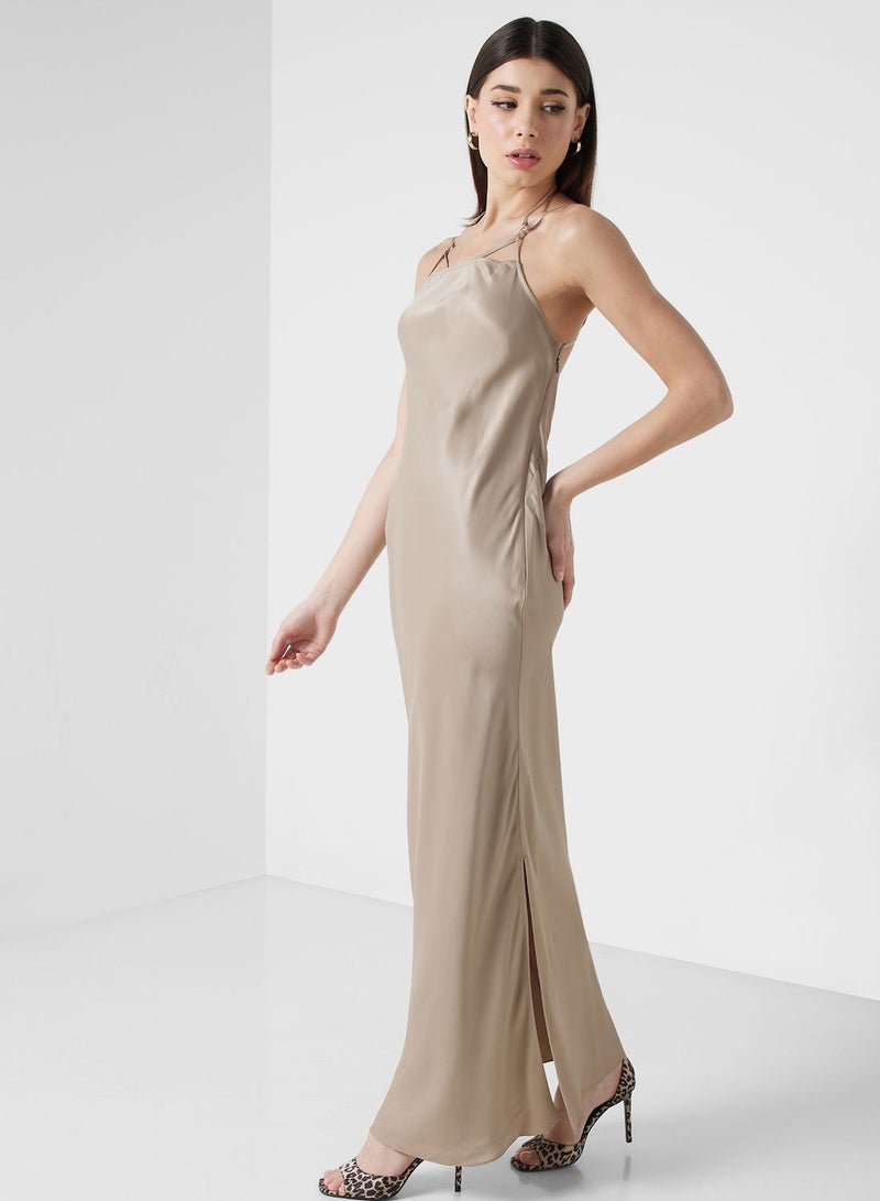 CALVIN KLEIN Satin Slip Maxi Dress - Image 1