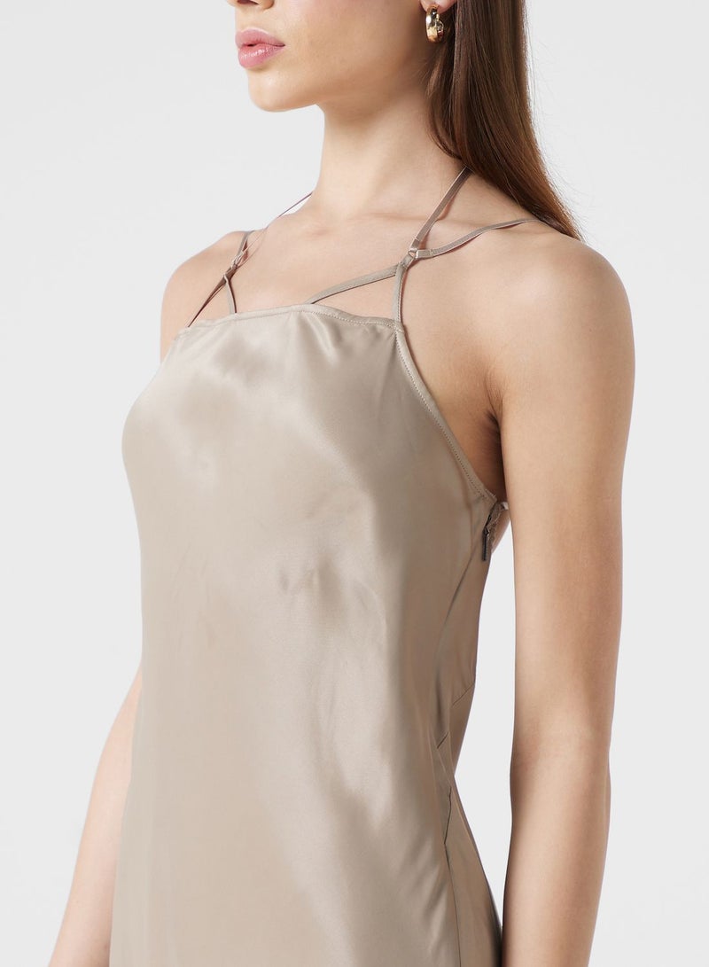 CALVIN KLEIN Satin Slip Maxi Dress - Image 3