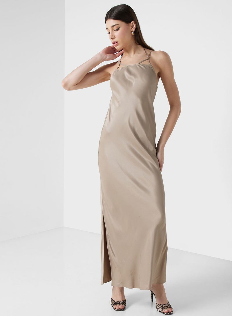CALVIN KLEIN Satin Slip Maxi Dress - Image 4