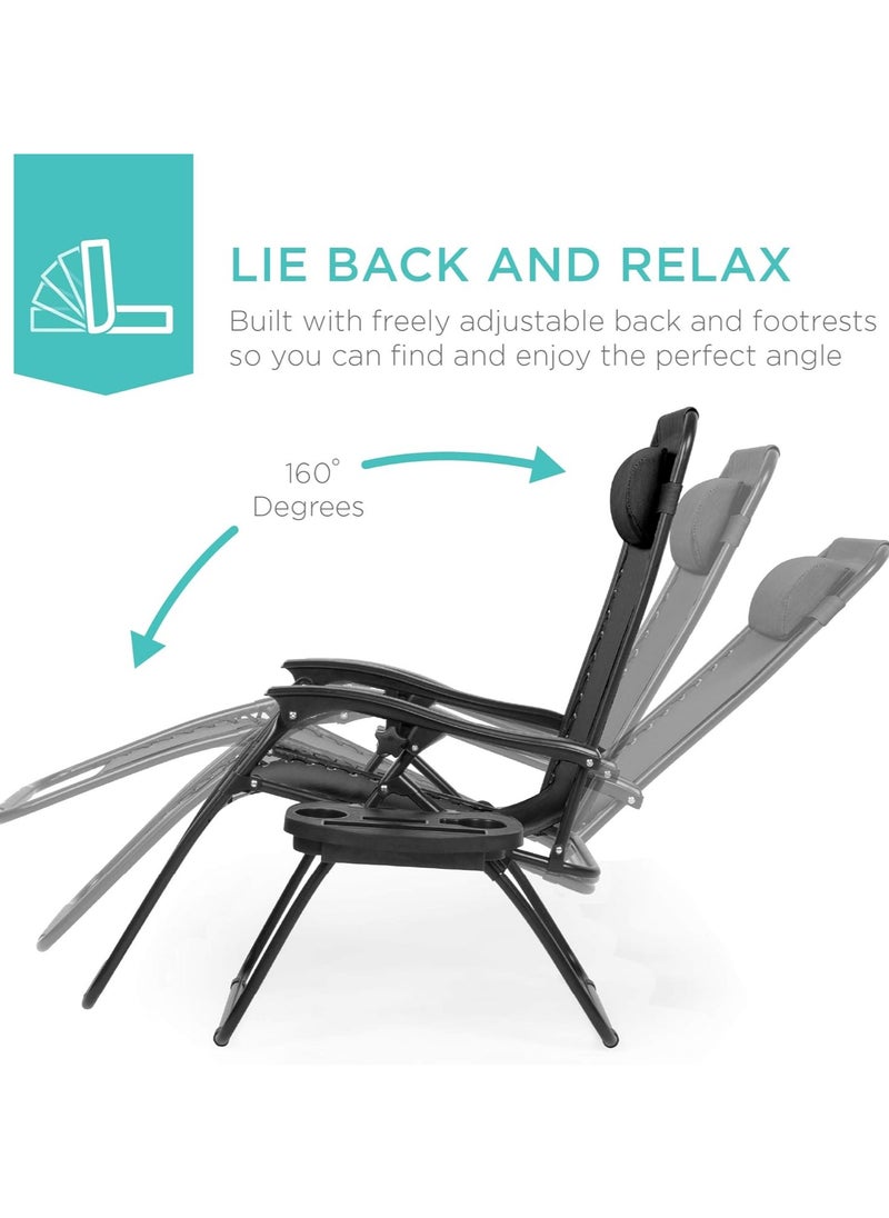2 Pack Camping Chairs Outdoor Camping Beach Chair Lightweight Gravity Lounge Chair Reclining Patio Chairs Folding Recliner Portable Camping Chair for Beach, Hiking, Picnics