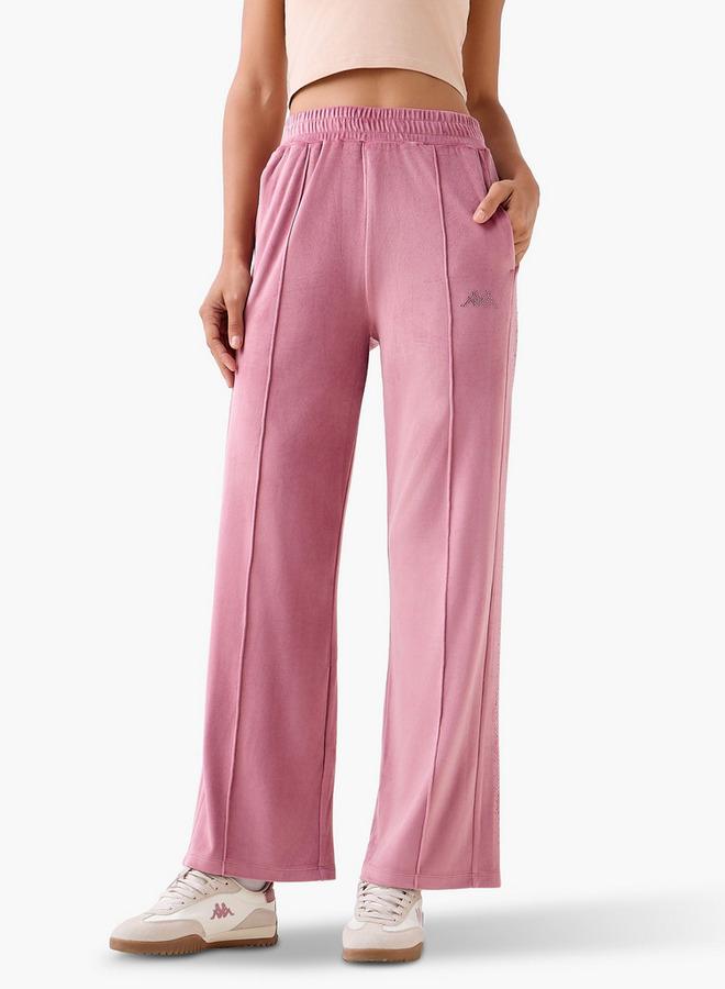 Kappa Embellished Velour Regular Fit Track Pants with Pockets - Image 1