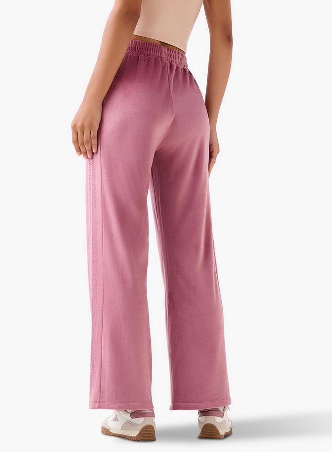 Kappa Embellished Velour Regular Fit Track Pants with Pockets - Image 3