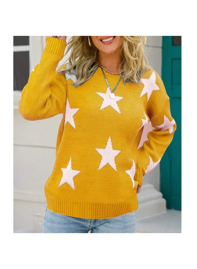 NIBEMINENT Sweater Long Sleeve Knit Print Patchwork Pullovers Vintage Loose Round Neck Thick Jumpers Elegant Lady Casual Autumn Winter - Image 1