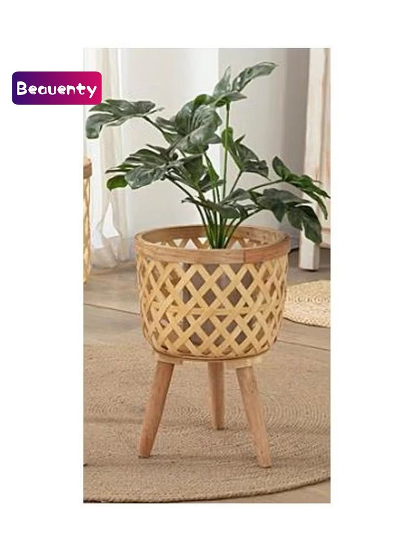 Beauenty Lightweight woven rattan flower pot plant stand display - Image 1