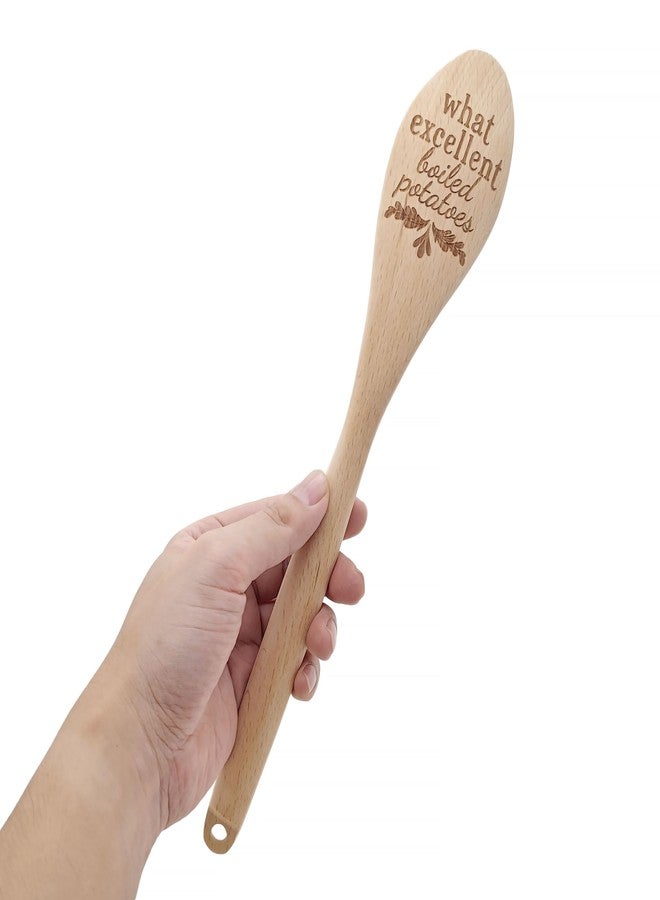 ASVP Shop Jane Austen Wooden Spoon with Red Gift Bow - Pride and Prejudice Quote “What Excellent Boiled Potatoes” - Funny Literary Kitchen Utensil & Gift for Book Lovers - Image 4