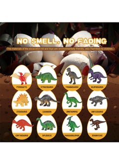 Generic Dino Eggs Dig Kit, 12 Unique Fossil Eggs and Discover Dinosaur Excavation Tools Science STEM Digging Toy Gift Present for Boys Girls Age 6-12 Birthday Party, Playdates.  - Image 4