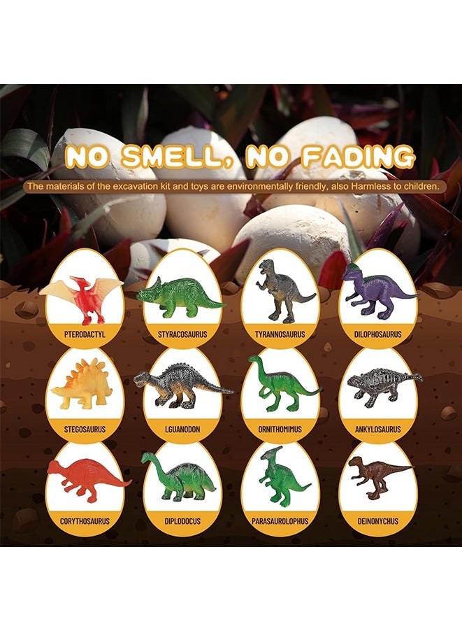 Dino Eggs Dig Kit, 12 Unique Fossil Eggs and Discover Dinosaur Excavation Tools Science STEM Digging Toy Gift Present for Boys Girls Age 6-12 Birthday Party, Playdates. - Image 4