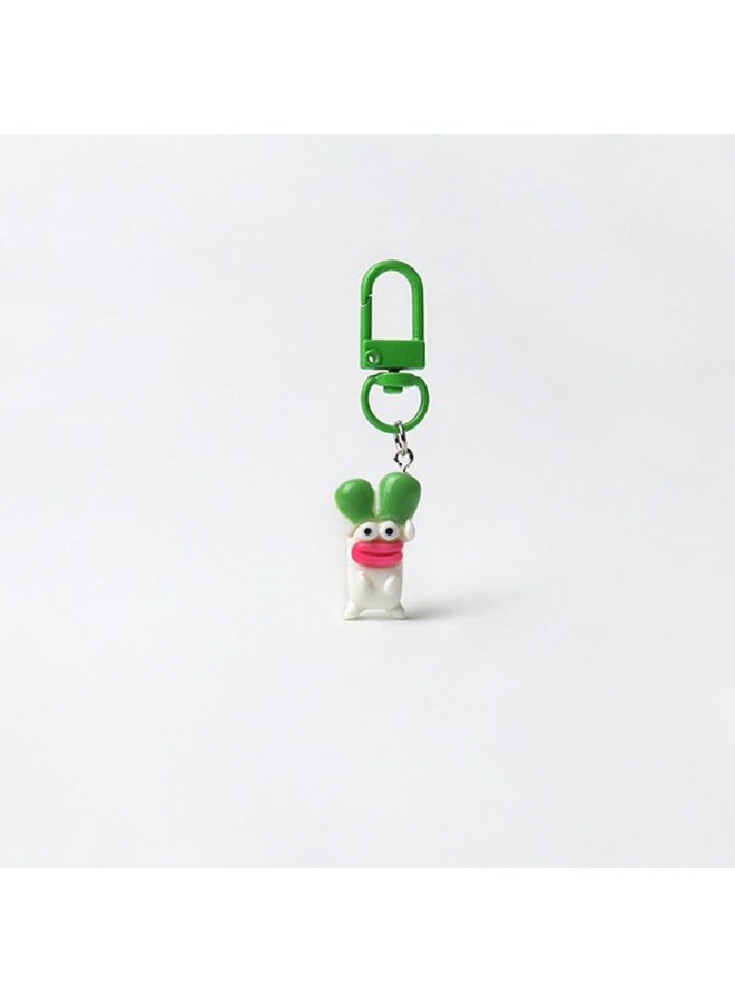 Green White Cartoon Vegetable Keychain Cute Bag Charm Pendant - Image 1