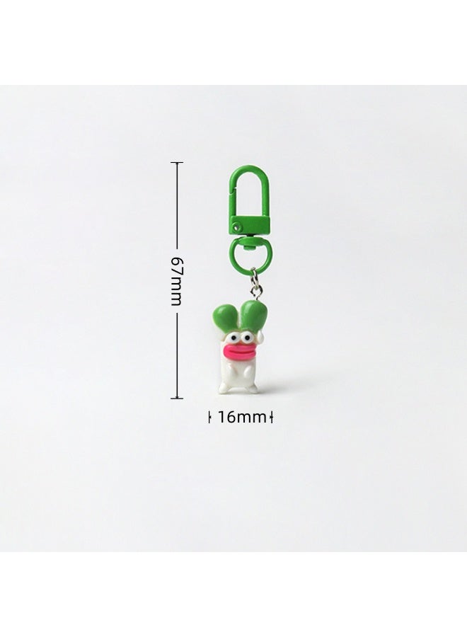 Green White Cartoon Vegetable Keychain Cute Bag Charm Pendant - Image 2